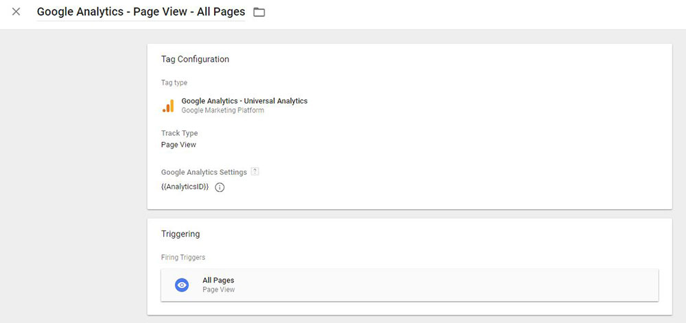 Creating a Google Analytics Pageview tag in Google Tag Manager