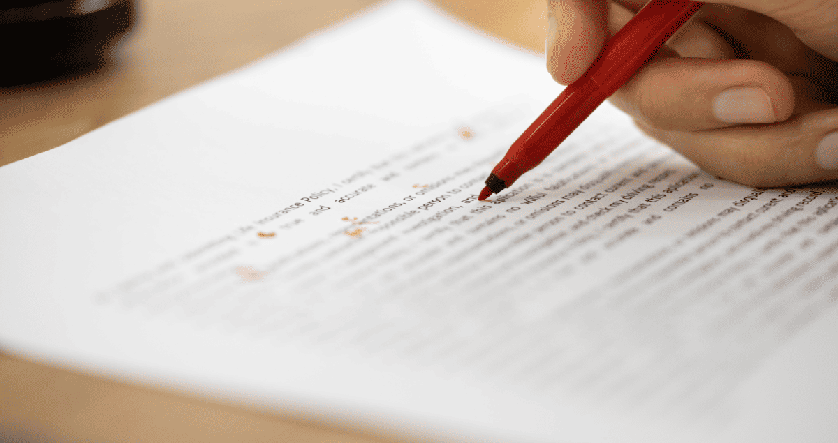 A writer using editing tips to polish a piece of writing