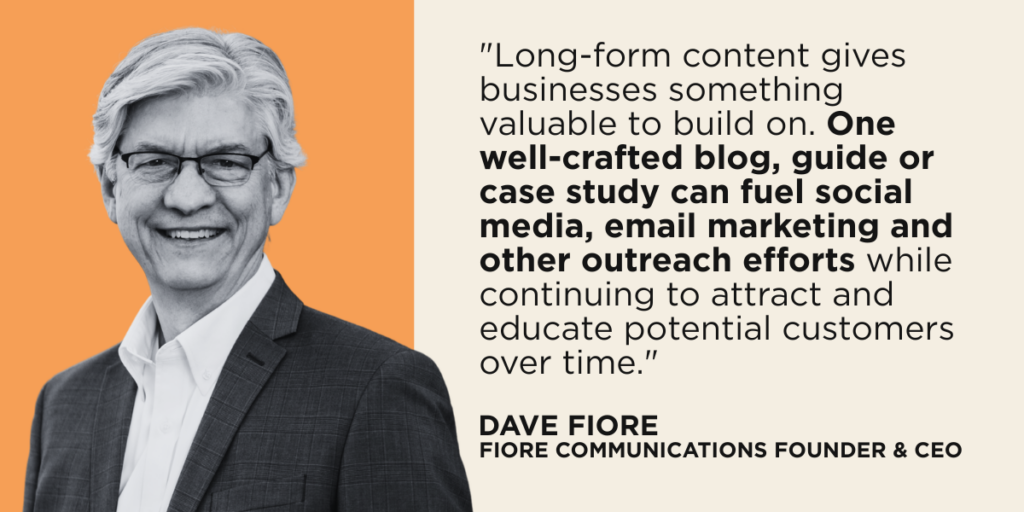 The Value of Long-Form Content in Establishing Your Expertise 2 The Value of Long-Form Content | Fiore Communications